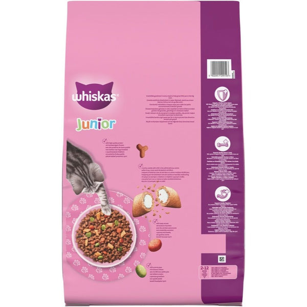 7kg Whiskas Kitten Junior Complete Dry Cat Food Chicken Cat Biscuits