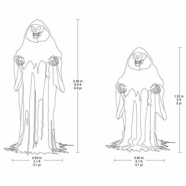 Halloween Rise up Reaper Animatronic with LED Eyes