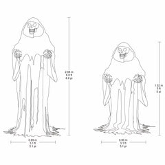 Halloween Rise up Reaper Animatronic with LED Eyes