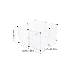 DIY 12 Panels Pet Fence Puppy Pen Crate Cage with Door Dog Rabbit Playpen Metal Enclosure