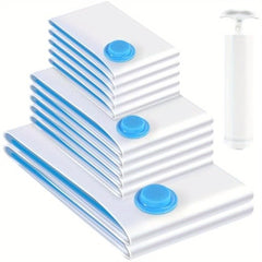 Space Saver Bags, Pack of 12 Jumbo Vacuum Storage Bags, Compressed Sealer Bags Storage for Clothes, Comforters, Beddings and Blankets with Hand Pump