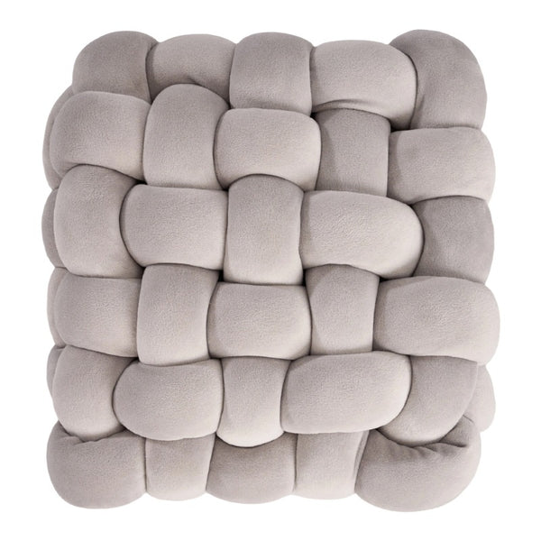 Set of 2 Twisted Knit Square Throw Pillow Cushion – Handmade Style Braided Texture Decorative Seat Pad for Dining Chair, Bench & Window Seat, Soft Polyester Fill, Plush Home Accent (30 x 33 x 12cm)