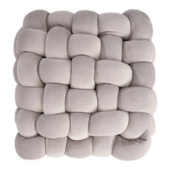 Set of 2 Twisted Knit Square Throw Pillow Cushion – Handmade Style Braided Texture Decorative Seat Pad for Dining Chair, Bench & Window Seat, Soft Polyester Fill, Plush Home Accent (30 x 33 x 12cm)