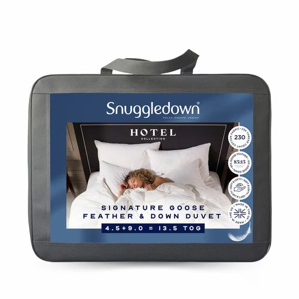 Snuggledown Hotel Signature Goose Feather & down All Seasons 13.5 Tog Duvet, in 3 Sizes