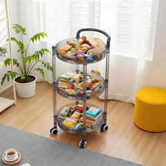 1pc 3-layer Slim Rolling Storage Cart with 4-Wheel Mobility, Practic Plastic Kitchen Storage Trolley with Handle and Hook, Multifuctional Shelving Unit Storage Rack Oganizer for Snack, Book, Sundries in Bathroom, Bedroom, Kitchen & Home Organization