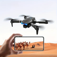 1pc Yethke E99 Drone With Dual Camera | One Key Take Off/Landing, Double Folding Rc Height Hold, Remote Control, Abs Material, 10-12 Minutes Life, Ideal For Beginners And Holiday Gifts