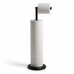 ZISH Toilet Roll Holder Free Standing - Stainless Steel Bathroom Toilet Paper Organizer and Dispenser - No Drill Toilet Roll Stand Freestanding - Up to 5 Toilet Roll Storage