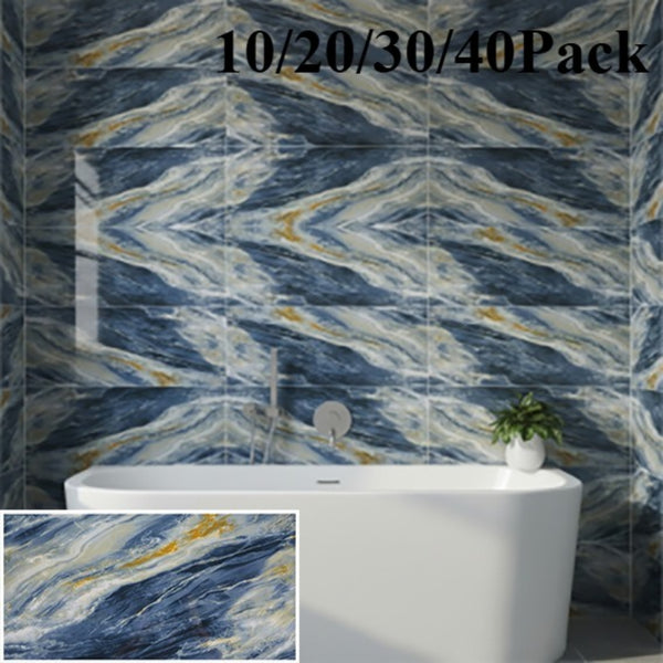 10/20/30/40 Pack Luxury Marble Effect Self-adhesive Floor Tiles 60x30cm, 2mm Thicken Vinyl Flooring Tiles Wall Stickers, Removable PVC Wall Decals, Suitable for Living Room, Bedroom, Kitchen Backsplashes, Bathroom, Office, Background Walls, Easy To Instal