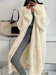 Women'S Y2K Cardigan - Long Flowy Open Front Sweater with Pockets, All-Season Layering Piece for Casual & Formal Outfits