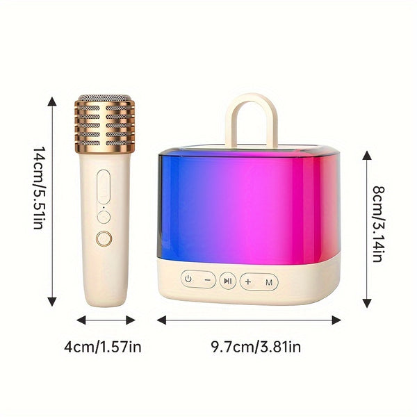 Mini K32 Karaoke Machine with Wireless Microphone, Portable Wireless Speaker, Party Lights, Gift for Birthday