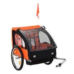 2-Seat Child Bike Trailer Bicycle Wagon for Kid W/ Seat Belt Hitch Coupler