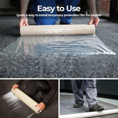 10m/Roll Self Adhesive Clear Carpet Protector Film - Durable Strong PE Carpet Protector Film Cover, Fully Waterproof Dustproof Stair Protector For Carpet, Floor, Wall, Furniture