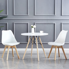 mcc direct Set of 2 Dining Chairs Wooden Legs Soft Cushion Pad Stylish DELUXE Retro Lounge Dining Office EVA