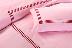 Embroided Baratta Stitch Duvet Cover Set with Matching Pillowcases - Ultra-soft Brushed Microfibre – Chic & Modern Design – Easy Care & Machine Washable