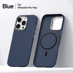 Phone Case: New Magnetic Ultra-thin Kevlar Phone Case Compatible with iPhone 17 Pro Max Fine Grid Pattern Anti-drop Lens Protection Protective Cover
