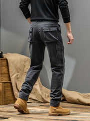 Men's Casual Cargo Pants, Multi-pocket, All-season American Street Style Loose Straight-leg Pants,  Blend, Machine Washable, Suitable for Casual Wear, Practical Workwear, Leisure Cargo Design, for Daily Outings and Travel