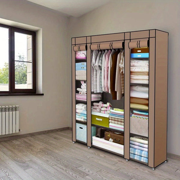Portable Wardrobe 128x45x173cm Fabric Wardrobes for Bedroom Large Foldable Closet Storage Oranisers Portable Wardrobes for Bedroom