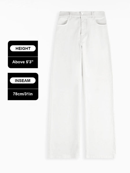 【Tall】KatchMe Women's Wide Leg Jeans - Mid Rise Relaxed Fit Denim Pants, Soft Stretch Comfortable Trousers for Fall & Winter, Streetwear Casual Bottoms