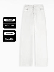 【Tall】KatchMe Women's Wide Leg Jeans - Mid Rise Relaxed Fit Denim Pants, Soft Stretch Comfortable Trousers for Fall & Winter, Streetwear Casual Bottoms