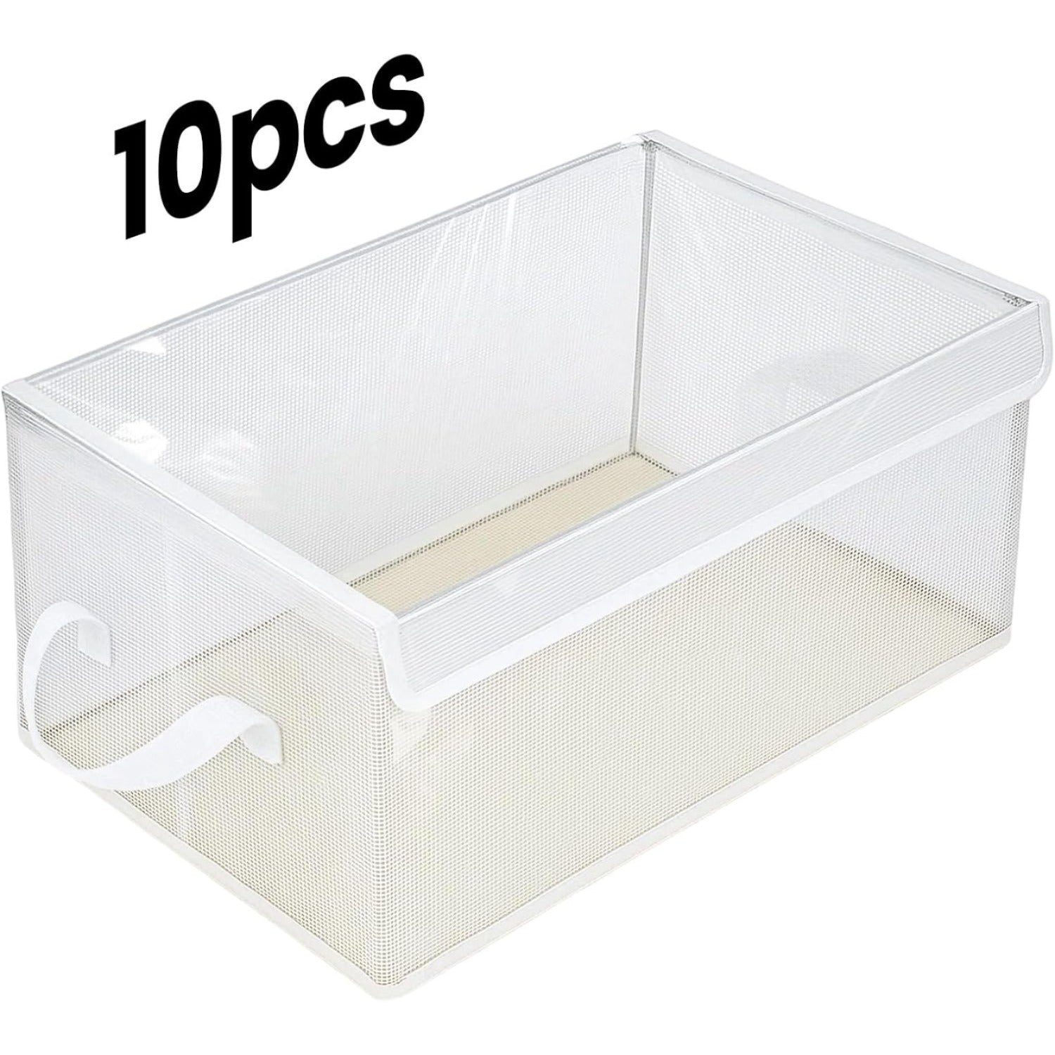 10-Pack Large Transparent Storage Boxes with Lids, PVC Foldable Organiser Containers for Clothes, Towels, Bedding & Wardrobe Storage