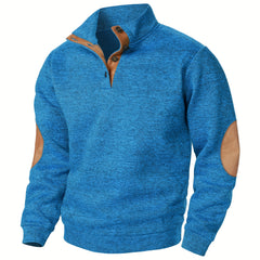 Men'S Long-Sleeve Casual Knit Shirt with a Stand Collar for Autumn And Winter, Suitable for Golf And Camping, Sold in a Set of Three