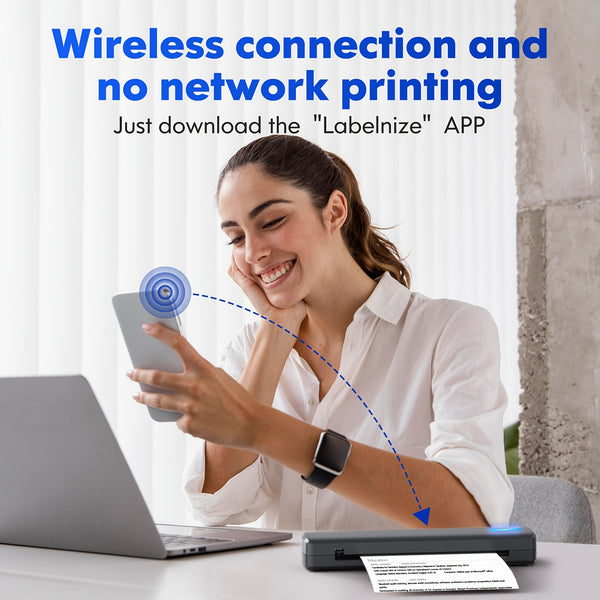 D810B Portable Inkless Thermal Printer - A4 Size, Prints Documents And Labels, Wireless Connection, USB Charging, Perfect For Travel And Office Use, Compatible With IOS And Android, Ideal Gift For Tattoo Artists And Business Professionals