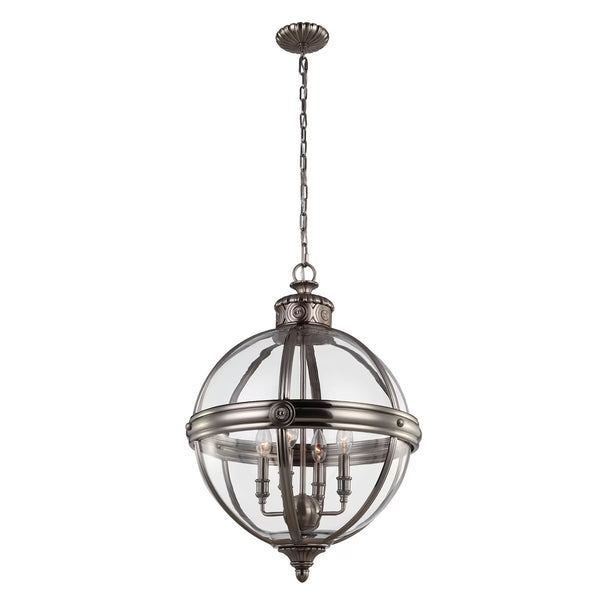 Feiss Adams 4 Light Pendant Chandelier - Antique Nickel