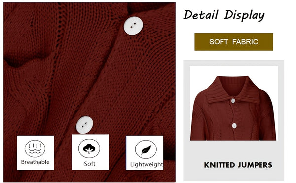 New Style Cardigan Sweater Coat | Fashionable Sweater, Casual V-neck Solid Color for Fall/Winter