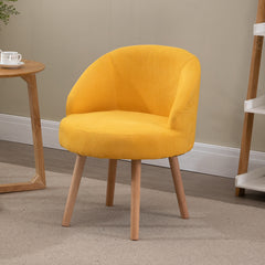 Set of 2 Small Accent Tub Chairs Occasional Lounge Sofa for Living Room Bedroom, Upholstered Fabric with Solid Wood Legs