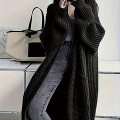 Women'S Y2K Cardigan - Long Flowy Open Front Sweater with Pockets, All-Season Layering Piece for Casual & Formal Outfits
