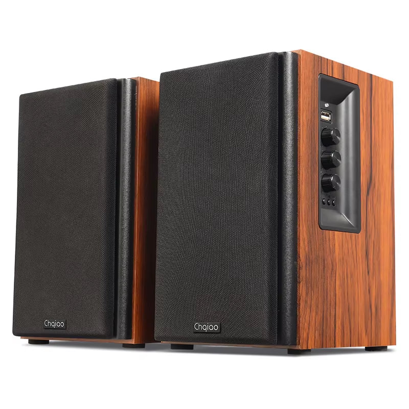 CHA2HIFI Active Speakers Wireless Bluetooth 30W*2 Output Power Bookshelf Active Computer Speakers Digital Coaxial and USB Inputs