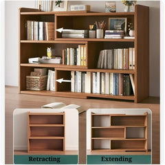 Expandable Desktop Bookcase, Freestanding Multi-layer Bookshelves, Adjustable Width Bookshelf Book Shelf Storage Unit, Multifunctional Storage Rack Book Shelf for Home Office Storage Organization