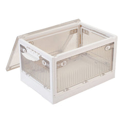 Extra Large Storage Bins with Lids, Plastic Stackable Toy Storage Box Organizer with Wheels, Foldable Rolling Storage Containers Storage Trunk for Clothes Snacks Toys Sundries Books Camping, Perfect for Living Room, Bedroom, Dorm, 61.5x42x34.5cm