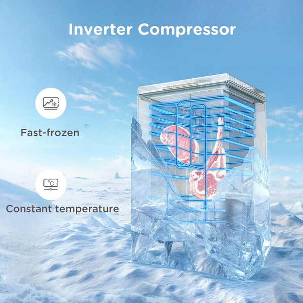 Midea Comfee 99L Multi-Functional Freestanding Chest Freezer: Perfect for Daily Use, with Freezer/Refrigeration Switch, 38dB Quiet Inverter Compressor, 4 Star Freezer Rating, Ideal for Homes & Outbuildings – Black [Energy Class E]