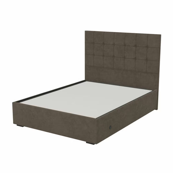 Highgrove Kavalan Brown Fabric Full Ottoman Bed Frame in 3 Sizes