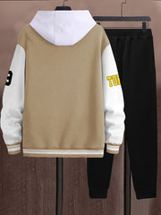 Men's Fashion Casual 69 Set - Color Block Campus Style Jacket - A-69 Letter Print - Excludes Innerwear and Hat - Xingfan OBM
