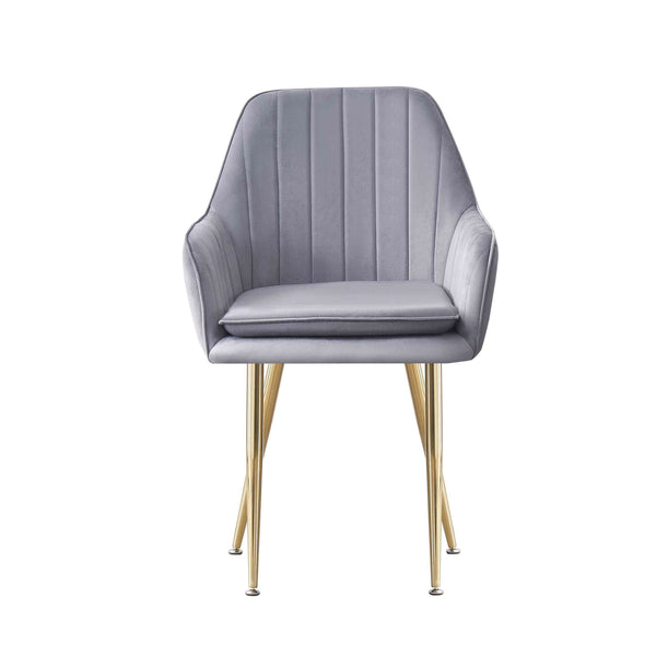 MOF Velvet Dining Chairs Kitchen Chairs Living Room Chairs with Sturdy Metal Legs Reception Chairs with Backrest and Padded Seat