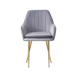 MOF Velvet Dining Chairs Kitchen Chairs Living Room Chairs with Sturdy Metal Legs Reception Chairs with Backrest and Padded Seat
