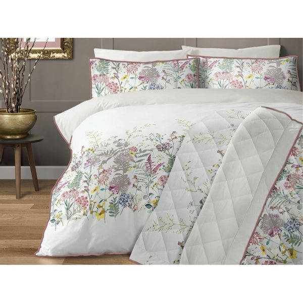 DreamEasy Wildflower Luxury 200TC Duvet Cover Set With Pillowcases | 200 Thread Count, Easycare 60% Cotton / 40% Polyester | Breathable & Comfortable | Available in All Key Sizes: Single, Double, King & Super King | Fast UK Fulfilment | Trusted UK-Based B