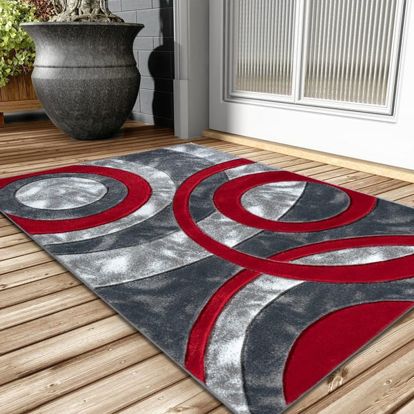 1pc Shaggy Rug – Retro Circle Pattern Dense-Pile Design – Super Soft, Non-Shed, Durable – Ideal for Bedroom, Living Room, Kitchen & Indoor Flooring