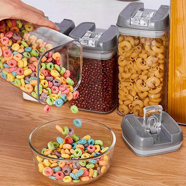 Sealed Candy Jars with Lids, Kitchen Food Storage Box Set, Stackable Pantry Organiser Jars for Cereal Flour, Sugar, Fridge Parts Kitchen Accessories