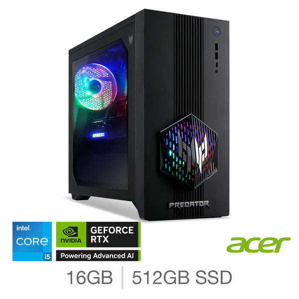 Acer Predator Orion 3000, Intel Core I5, 16GB RAM, 512GB SSD, NVIDIA Geforce RTX 5060 Gaming Desktop PC, DG.E4UEK.001