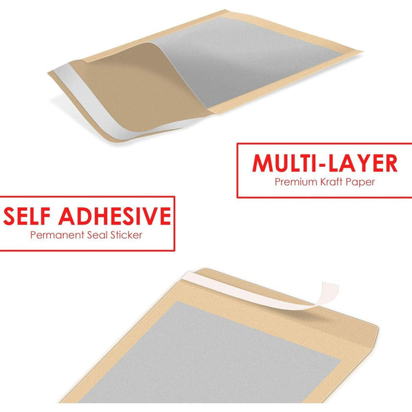 iSOUL 125Pcs A4 C4 324mm x 229mm Manilla Hard Board Backed Envelopes Do Not Bend Envelopes