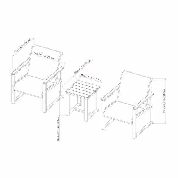 Sunvilla Helio 3 Piece Bistro Set + Cover