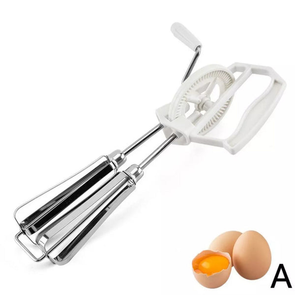 Manual Egg Whisk - Rotating Mixer for Cooking