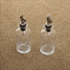 2pcs Olive Oil Dispenser Bottle for Kitchen, Glass Oil and Vinegar Dispenser Set, Coffee Syrup Dispenser, Kitchen Cooking Tools, 350ml/ 500ml, Silver/ Gold