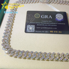 Authentic 925 Silver moissanite Cuban Chain | High-End Streetwear Item, Elegant Style, 18K Gold Plated for Valentine'S Day