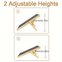 Dog Stairs Foldable Non-Slip Pet Ramp Adjustable Heights Ladder For Car Sofa Bed
