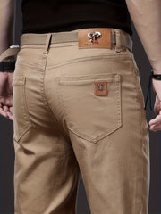 Men's Slim Straight-Leg Casual Pants, Skin-Friendly & Breathable, Perfect Gift for Him. Essential Trousers for Office Commute & Daily Leisure, Ideal for Spring and Autumn, Suitable for Both Business and Casual Occasions.