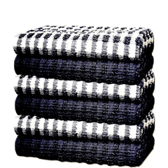 Pack of 2 Cotton Mono Terry Tea Towels – Egyptian Mono Check, Super Absorbent, Soft & Durable – Hotel Quality Kitchen Dish Cloths TT ‎65cm x 46cm approx
